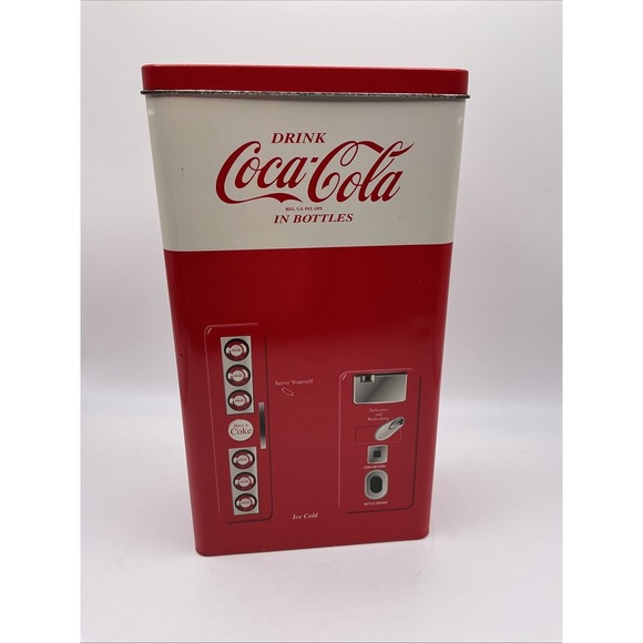 Coca-Cola Other - Coca Cola 1999 Coke Vending Machine Tin with 3 pc. 8 oz. Glass Set inside tin